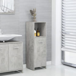 Armadio da Bagno, Mobile da Bagno Grigio Cemento 30x30x95 cm in Legno Multistrato Vidaxl 3645