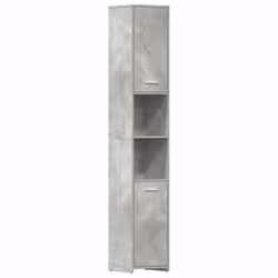 vidaXL Mobile da Bagno Grigio Cemento 30x30x183,5 cm Legno tecnico - Vista aggiuntiva 2