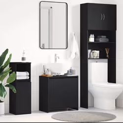 Mobile da Bagno Nero 60x33x61 cm in Legno Multistratocod mxl 73480