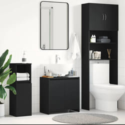 Mobile da Bagno Nero 60x33x61 cm in Legno Multistratocod mxl 73480