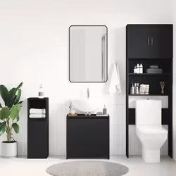 Mobile da Bagno Nero 60x33x61 cm in Legno Multistratocod mxl 73480