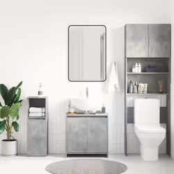 vidaXL Mobile da Bagno Grigio Cemento 60x33x61 cm in Legno Multistrato - Vista aggiuntiva 3