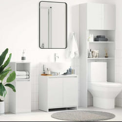 vidaXL Mobile da Bagno Bianco Lucido 60x33x61 cm in Legno Multistrato