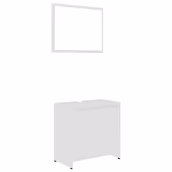 vidaXL Set Mobili da Bagno Bianco in Legno Multistrato - Vista aggiuntiva 2