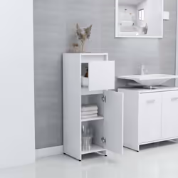 vidaXL Armadio da Bagno Bianco 30x30x95 cm in Legno Multistrato - Vista aggiuntiva 3