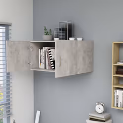 vidaXL Armadietto Parete Grigio Cemento 80x39x40 cm Legno Multistrato - Vista aggiuntiva 3
