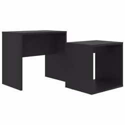 vidaXL Set Tavolini da Salotto Nero 48x30x45 cm in Legno Multistrato - Vista aggiuntiva 2