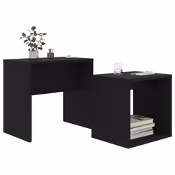 vidaXL Set Tavolini da Salotto Nero 48x30x45 cm in Legno Multistrato - Vista aggiuntiva 3