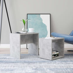 vidaXL Set Tavolini da Salotto Grigio Cemento 48x30x45 cm Multistrato