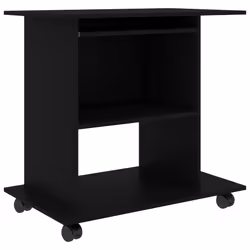 Scrivania da Computer Nera 80x50x75 cm in Legno Multistratocod mxl 104438 - Vista aggiuntiva 2