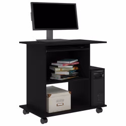 Scrivania da Computer Nera 80x50x75 cm in Legno Multistratocod mxl 104438 - Vista aggiuntiva 3