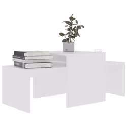 vidaXL Tavolino da Salotto Bianco 100x48x40 cm in Legno Multistrato - Vista aggiuntiva 3
