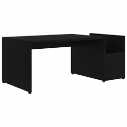 vidaXL Tavolino da Salotto Nero 90x45x35 cm in Legno Multistrato - Vista aggiuntiva 2
