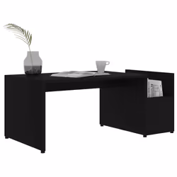 vidaXL Tavolino da Salotto Nero 90x45x35 cm in Legno Multistrato - Vista aggiuntiva 3
