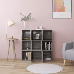 Libreria Grigio Cemento 90x30x90 cm in Legno Multistratocod mxl 126661 - Vista aggiuntiva 3