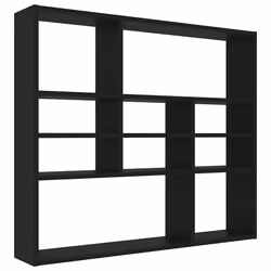 vidaXL Scaffale a Parete Nero 90x16x78 cm in Legno Multistrato - Vista aggiuntiva 2
