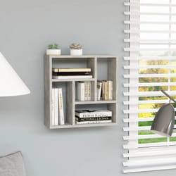 Scaffale Mensola a Parete con 5 Scomparti in Legno Mensola Elegante vari colori colore : Grigio Cemento