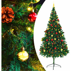 Vidaxl - Albero di Natale Preilluminato con Palline Verde 210 cm