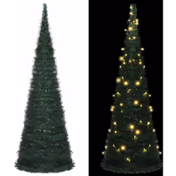 Il nostro bellissimo albero di Natale artificiale pop-up a corda con 150 LED, crea un'atmosfera piacevole e unica nel Natale ...