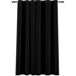 Tenda Oscurante Effetto Lino con Occhielli 290x245 cm Nera Vidaxl
