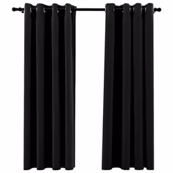 Tende Oscuranti Effetto Lino 2 pz 140x175 cm Antracitecod mxl 81574 - Vista aggiuntiva 2