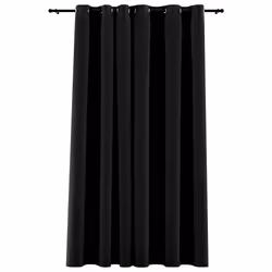 vidaXL Tende Oscuranti Effetto Lino Occhielli Antracite 290x245cm - Vista aggiuntiva 2
