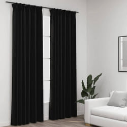 Tende Oscuranti con Ganci Effetto Lino 2 pz Antracite 140x245cm Vidaxl 25524