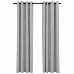 Tende Oscuranti Effetto Lino con Occhielli 2pz 140x245cm Grigiocod mxl 130769 - Vista aggiuntiva 2