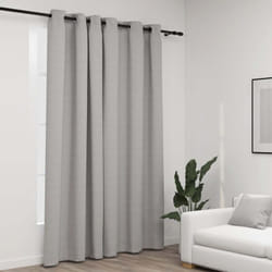Tenda Oscurante Effetto Lino con Occhielli Grigio 290x245 cm Vidaxl 55410