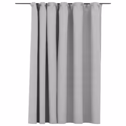 vidaXL Tenda Oscurante Effetto Lino con Ganci Grigie 290x245 cm - Vista aggiuntiva 2