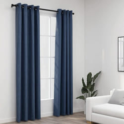 Tende Oscuranti Effetto Lino con Occhielli 2 pz Blu 140x245 cm Vidaxl 98012