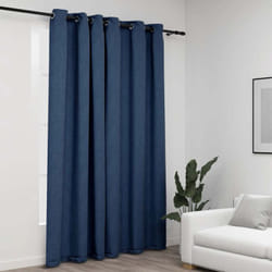 Tenda Oscurante Effetto Lino con Occhielli Blue 290x245cm vidaXL 46258