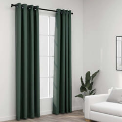 Tende Oscuranti Effetto Lino con Occhielli 2 pz Verdi 140x245cm vidaXL79757