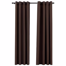 vidaXL Tende Oscuranti Effetto Lino con Occhielli 2 pz Talpa 140x245cm - Vista aggiuntiva 2