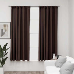 Tende Oscuranti con Ganci Effetto Lino 2 pz Talpa 140x175 cm Vidaxl 21775