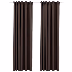 Tende Oscuranti con Ganci Effetto Lino 2 pz Talpa 140x225 cmcod mxl 79965 - Vista aggiuntiva 2