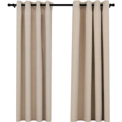 Tende Oscuranti Effetto Lino con Occhielli 2 pz Beige 140x175cm Vidaxl