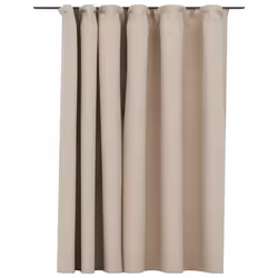vidaXL Tenda Oscurante Effetto Lino con Ganci Beige 290x245 cm - Vista aggiuntiva 2