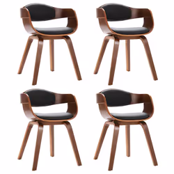 vidaXL Sedie da Pranzo 4 pz in Legno Curvato e Similpelle - Vista aggiuntiva 2