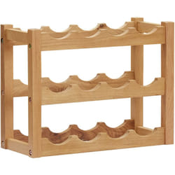 vidaXL Cantinetta per 12 Bottiglie 47x21x36 cm in Legno Massello di Rovere