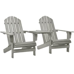 Sedie da Giardino Adirondack con Tavolino, Poltrona da Giardino Legno Abete Grigio Vidaxl