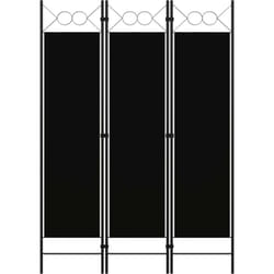 Paravento a 3 Pannelli, Pannelli Divisori Nero 120x180 cm Vidaxl