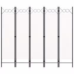 Paravento a 5 Pannelli Bianco 200x180 cmcod mxl 97352 - Vista aggiuntiva 3