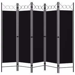 Paravento a 5 Pannelli Nero 200x180 cmcod mxl 72999 - Vista aggiuntiva 2