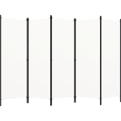 Paravento a 5 Pannelli, Pannelli Divisori Bianco Crema 250x180 cm Vidaxl