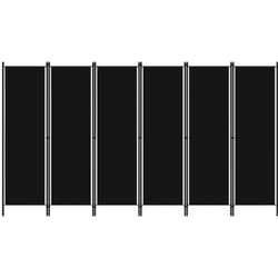 Paravento a 6 Pannelli, Pannelli Divisori Nero 300x180 cm Vidaxl