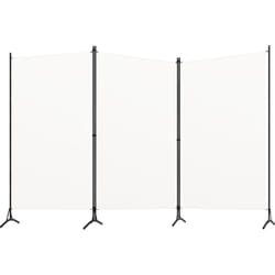 Paravento a 3 Pannelli, Pannelli Divisori Bianco Crema 260x180 cm Vidaxl