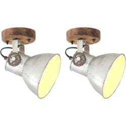 Lampade da Parete/Soffitto 2 pz Industriale Argento 20x25cm E27 Vidaxl 99326