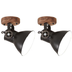 Lampade da Parete/Soffitto 2 pz Industriale Nere 20x25 cm E27 Vidaxl 41651