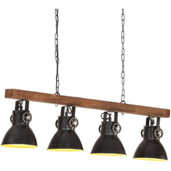 Vidaxl - Lampada a Sospensione Industriale Nera E27 Legno di Mango